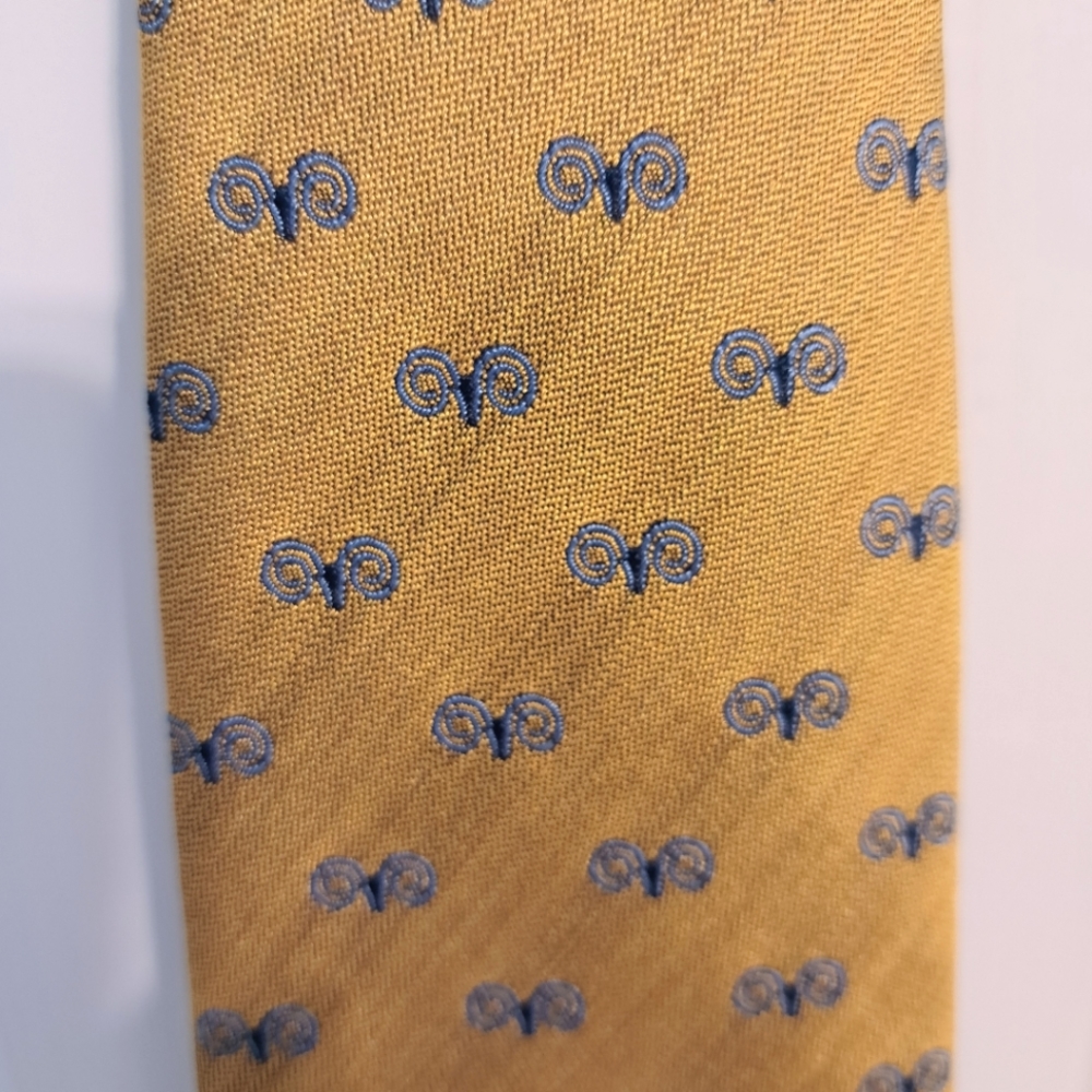 Gold Ermenegildo Zegna Rams Head Tie